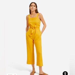 Everlane square neck linen jumpsuit size 2